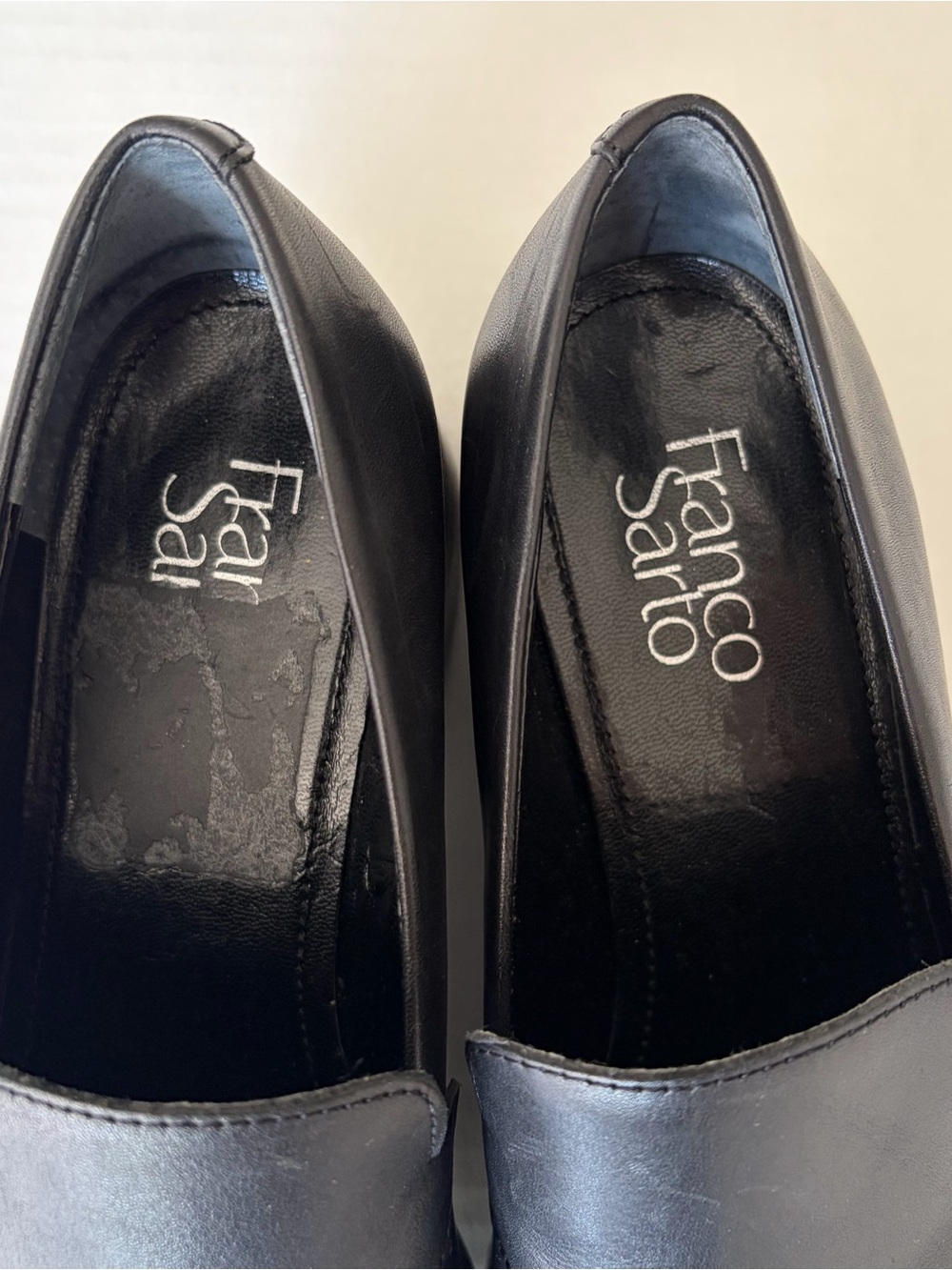 Franco Sarto Women’s Black Leather Slip-On Loafers - Picture 5 of 9